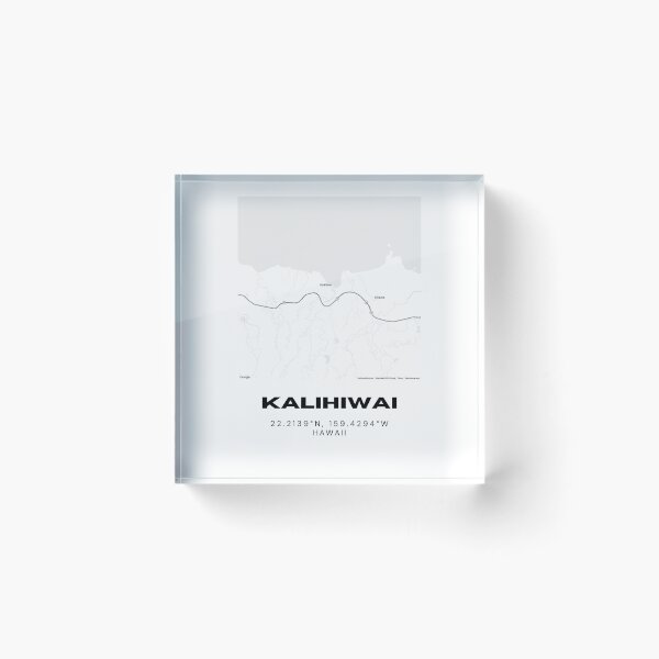 Artikelvorschau, Kalihiwai Kauai Karte | Minimalistisches Standortdesign an der Nordküste von Hawaii entworfen und verkauft von RM-Journey.