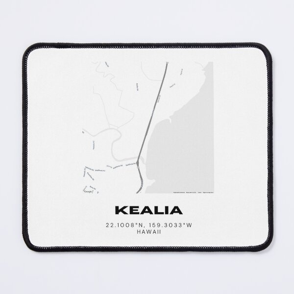 Artikelvorschau, Kealia Kauai Karte | Minimalistisches Standortdesign in Ost-Kauai, Hawaii entworfen und verkauft von RM-Journey.