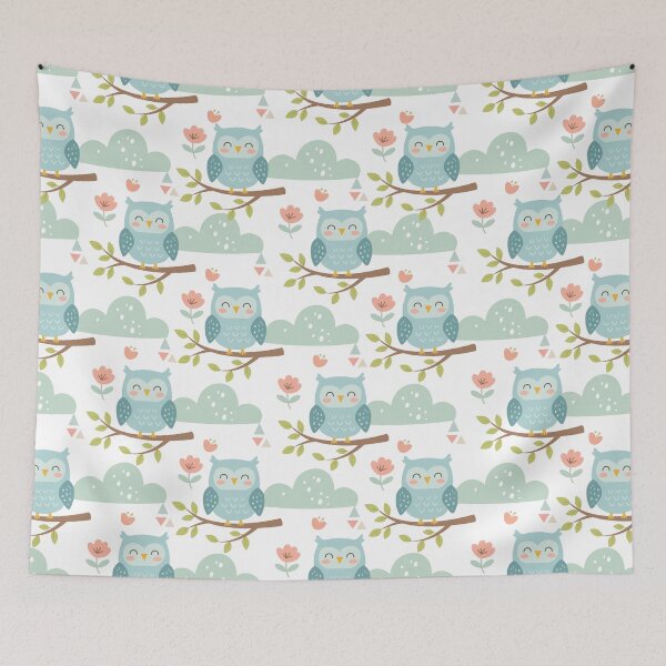 Item preview, Cute Owl Seamless Pattern Vector Branch Floral Background designed and sold by prapapon.