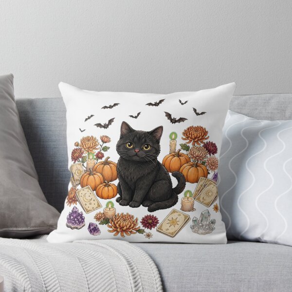 Item preview, Black Cat Halloween Tarot Card & Pumpkins Witchy Autumn Aesthetic designed and sold by Ghostlycats2026.