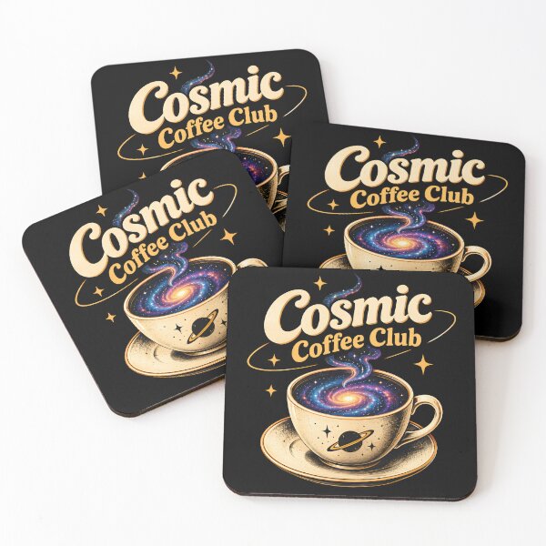 Item preview, Cosmic Coffee Club Retro Galaxy Mug Coffee Lover Vintage 70s Space Magic Sticker designed and sold by MCV-Designs.