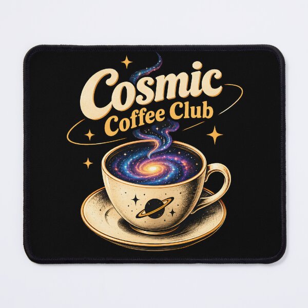 Item preview, Cosmic Coffee Club Retro Galaxy Mug Coffee Lover Vintage 70s Space Magic Sticker designed and sold by MCV-Designs.