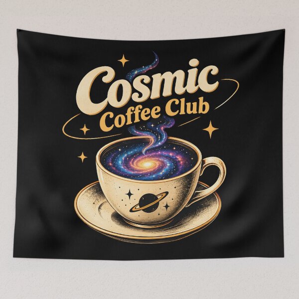 Item preview, Cosmic Coffee Club Retro Galaxy Mug Coffee Lover Vintage 70s Space Magic Sticker designed and sold by MCV-Designs.