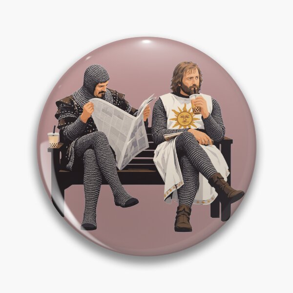 Item preview, Medieval Knights Drinking Boba Tea On Park Bench Anachronism designed and sold by KungPowUnicorn.