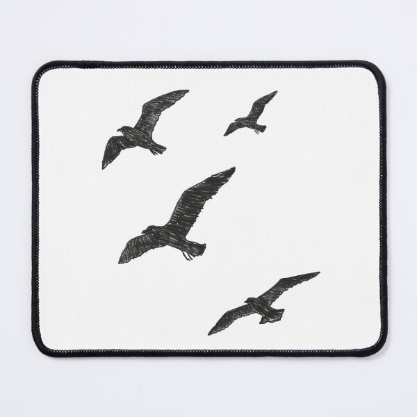 Item preview, Flying Black Birds Silhouette Transparent Pencil Sketch designed and sold by IriArt-Designs.