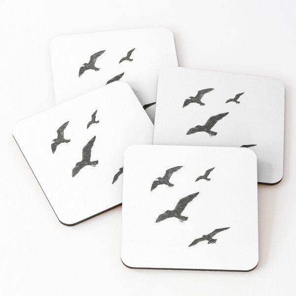 Item preview, Flying Black Birds Silhouette Transparent Pencil Sketch designed and sold by IriArt-Designs.
