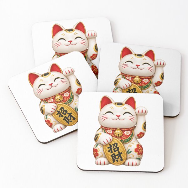 Item preview, Fortune Cat Lucky Maneki Neko with Gold Coin designed and sold by CzipipitoStudio.
