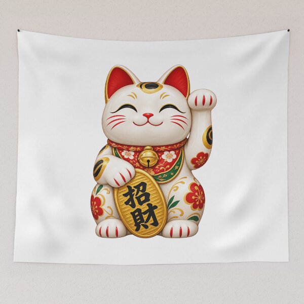 Item preview, Fortune Cat Lucky Maneki Neko with Gold Coin designed and sold by CzipipitoStudio.