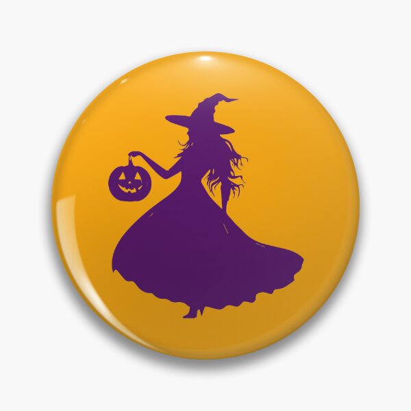 Artikelvorschau, Lila Hexensilhouette mit Kürbislaterne – Halloween entworfen und verkauft von SolutionsArt.