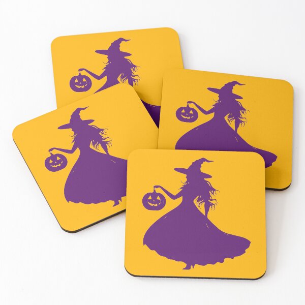 Item preview, Purple Witch Silhouette with Pumpkin Lantern Halloween designed and sold by SolutionsArt.