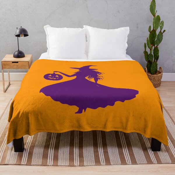 Item preview, Purple Witch Silhouette with Pumpkin Lantern Halloween designed and sold by SolutionsArt.