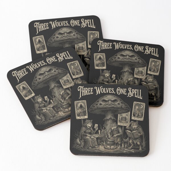 Item preview, Three Wolves One Spell – Gothic Mushroom Witch Tarot designed and sold by printedartgoods.