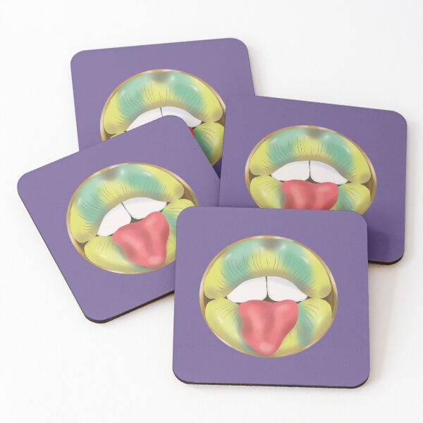 Item preview, Rebel Lips Pop Art – Duotone lime seablue Lips on Lila Background designed and sold by GoldenRebels.