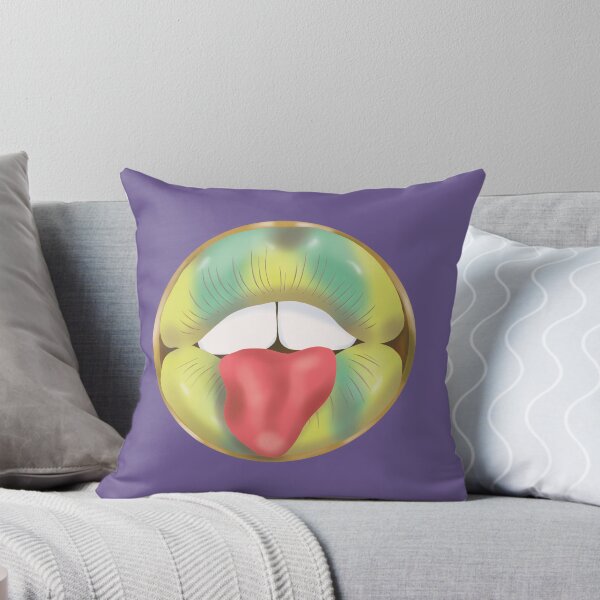 Item preview, Rebel Lips Pop Art – Duotone lime seablue Lips on Lila Background designed and sold by GoldenRebels.