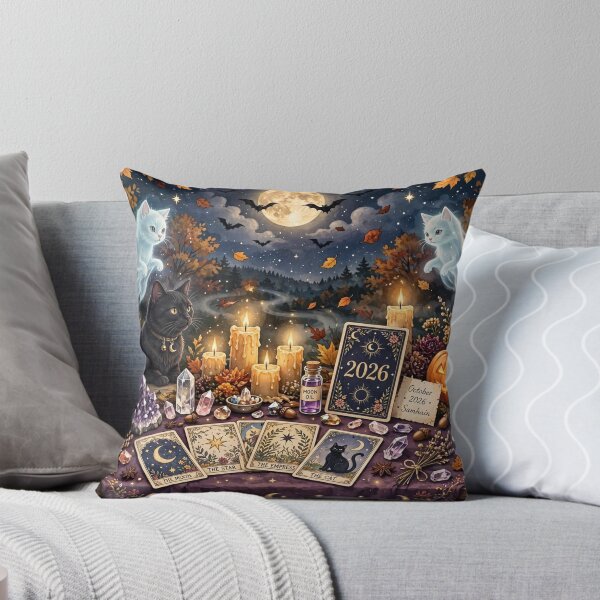 Item preview, Ghost Cats & Black Cat Tarot Shrine Witchy Autumn Moon designed and sold by Ghostlycats2026.