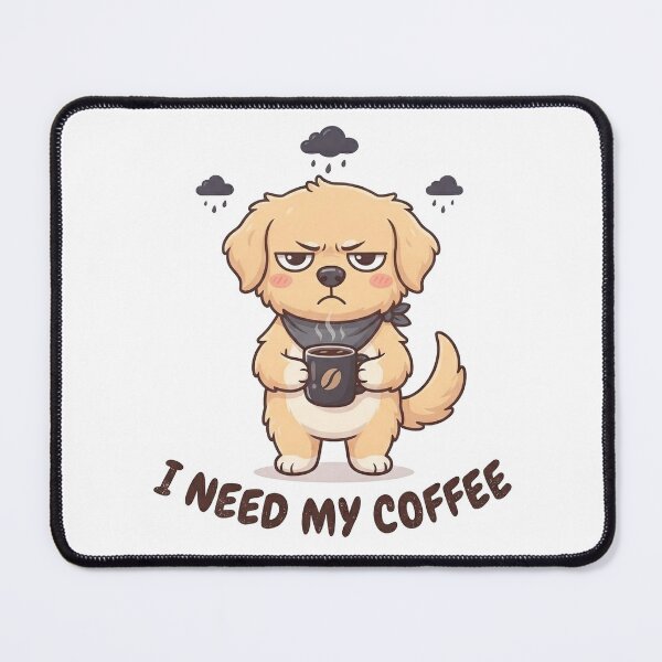 Item preview, of Grumpy Chibi Dog needs coffee designed and sold by cobano.