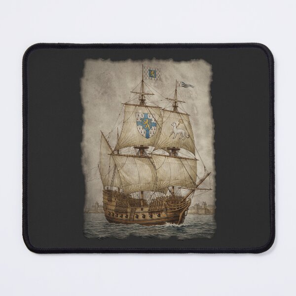 Item preview, The Corsair of Saint-Malo: 16th-Century Breton Privateer Galleon Art Print designed and sold by FreiherrPK.