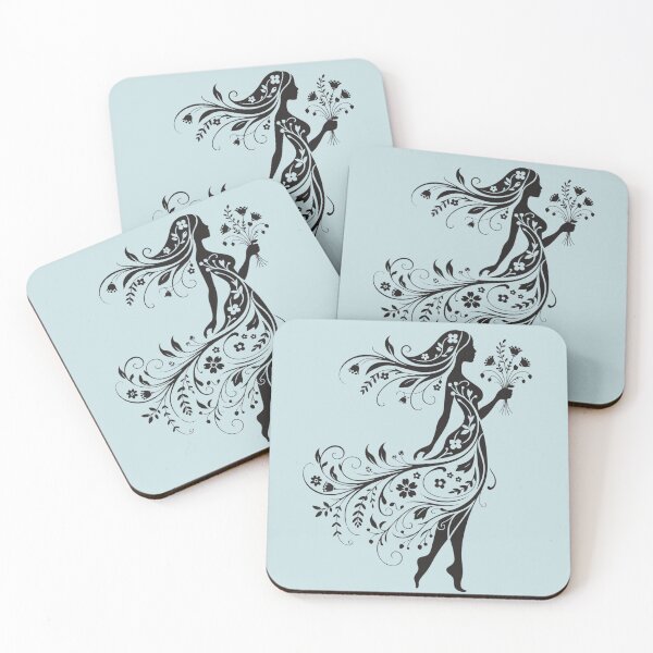 Item preview, Floral Woman Silhouette – Botanical Goddess with Flowers and Flowing Hair designed and sold by Mousy17.