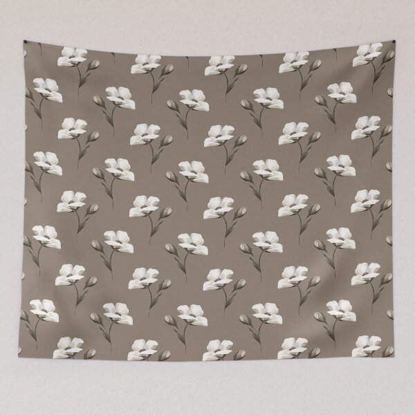 Item preview, Earthy Taupe Elegant Botanical Wildflower Pattern designed and sold by ​Jyoti Digital Artist.