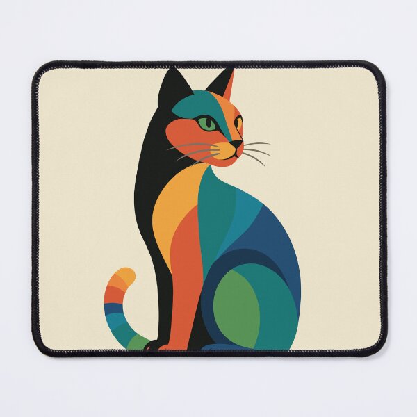 Item preview, Colorful Geometric Cat | Modern Abstract Feline Art designed and sold by ZanyPaintbrush.