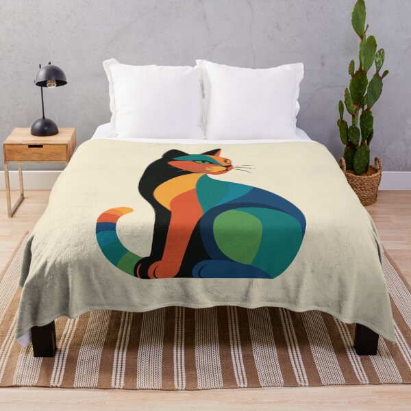 Item preview, Colorful Geometric Cat | Modern Abstract Feline Art designed and sold by ZanyPaintbrush.