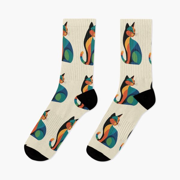 Item preview, Colorful Geometric Cat | Modern Abstract Feline Art designed and sold by ZanyPaintbrush.