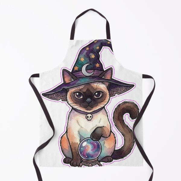 Item preview, Siamese Witch Cat Crystal Ball Magical Wizard Kitten designed and sold by Ghostlycats2026.