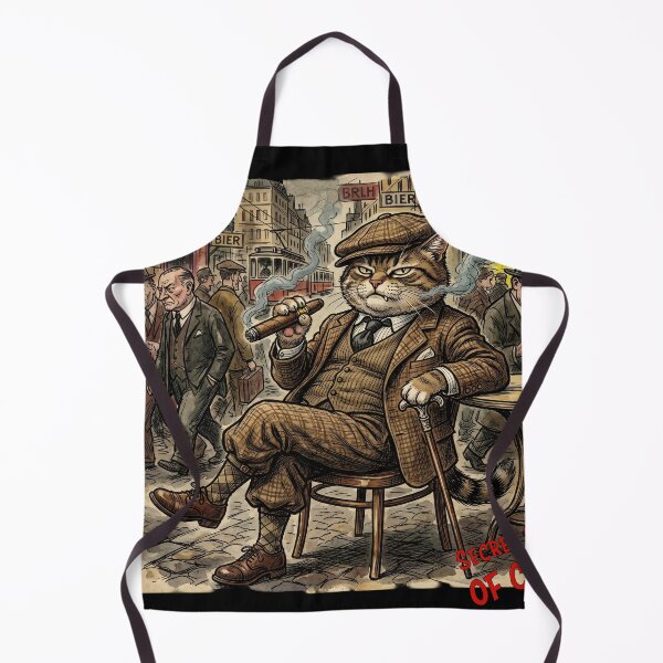 Item preview, The Boulevardier of Weimar: Vintage 1920s Cafe Society Smoking Cat Art Print designed and sold by FreiherrPK.
