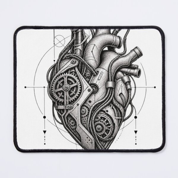 Item preview, Sacred Machine | Cybernetic Heart Tattoo Art designed and sold by rigelcreation.