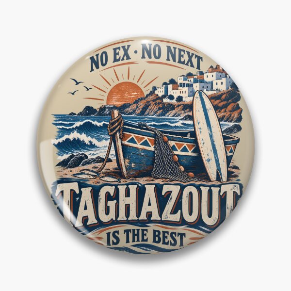 Item preview, Taghazout Morocco Fishing Village Surf – Vintage Coastal T-Shirt designed and sold by AmiGraph.