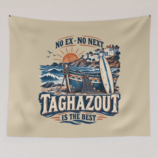 Item preview, Taghazout Morocco Fishing Village Surf – Vintage Coastal T-Shirt designed and sold by AmiGraph.