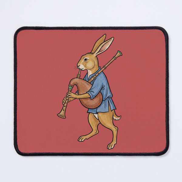 Item preview, The Bagpipe Apocalypse: Medieval Marginalia Hare Art Print designed and sold by FreiherrPK.