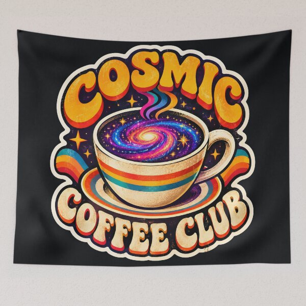 Item preview, Cosmic Coffee Club Retro Space Galaxy Cup Graphic Art designed and sold by MCV-Designs.