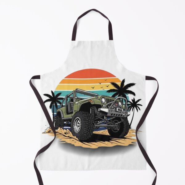 Item preview, Retro Off-Road Jeep Sunset Palm Trees Adventure Graphic designed and sold by Galaxydesignhub.