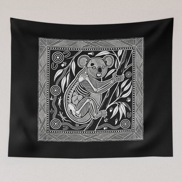 Item preview, Anatomical Dreamtime: X-Ray Koala Folk Art Print designed and sold by FreiherrPK.