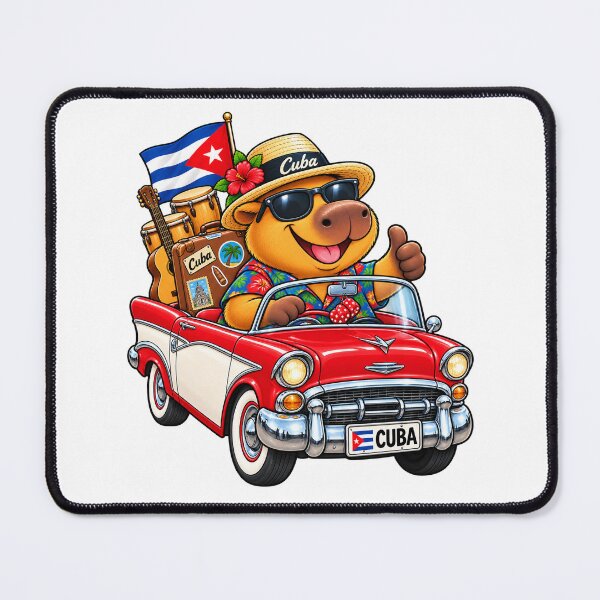 Item preview, Cute Cuban Capybara Vintage Car designed and sold by CapybaraTravels.