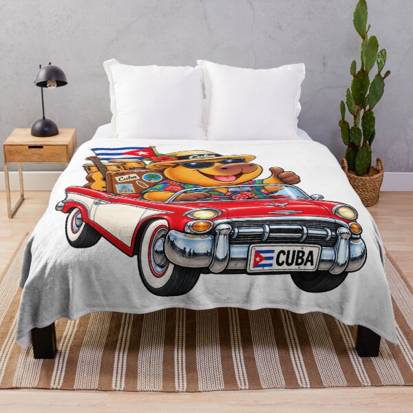 Item preview, Cute Cuban Capybara Vintage Car designed and sold by CapybaraTravels.