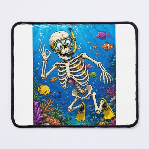 Item preview, Skeleton Snorkeling Underwater Adventure Humor designed and sold by ComedyInkFactor.