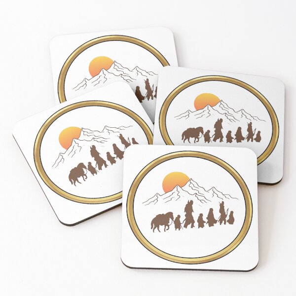 Item preview, The Fellowship Journey Minimalist Golden Ring Lord of the Rings Design designed and sold by CreativeNest Prints.