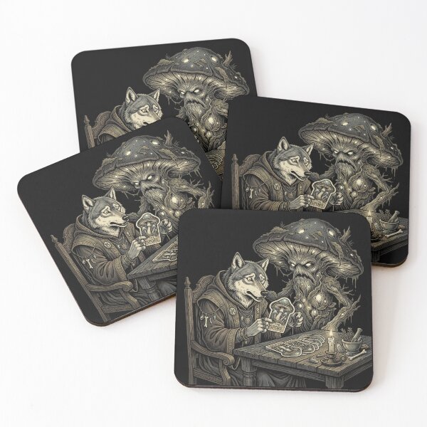 Item preview, The Spore – Gothic Wolf Mushroom Tarot designed and sold by printedartgoods.