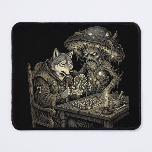 Item preview, The Spore – Gothic Wolf Mushroom Tarot designed and sold by printedartgoods.