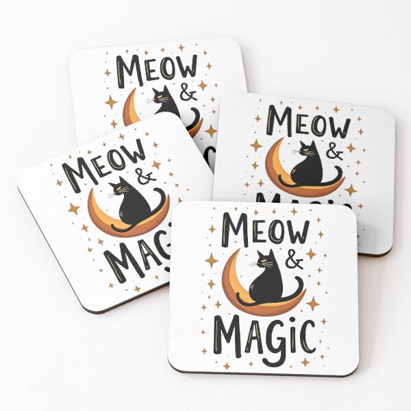 Item preview, meow magic cute cat with moon happy halloween designed and sold by Panya-Design.