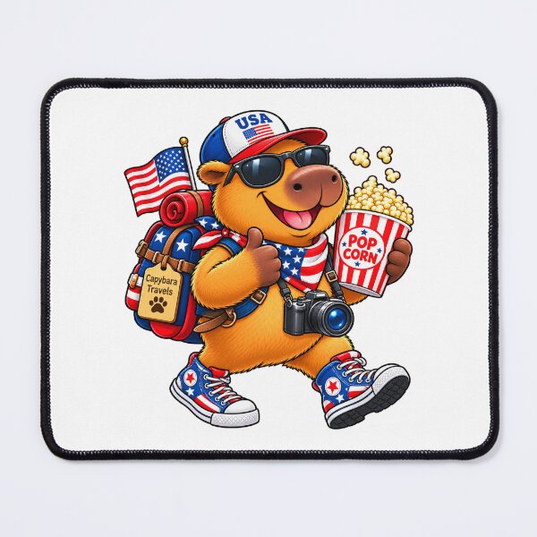 Item preview, Cute American Capybara Popcorn Lover designed and sold by CapybaraTravels.