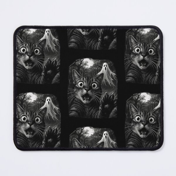 Item preview, Scared Cat Selfie With Ghost Halloween Moon designed and sold by RDGNR.