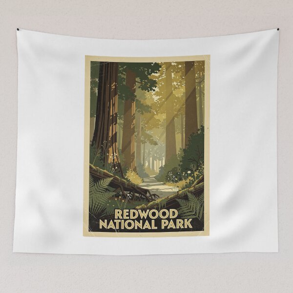 Item preview, Redwood National and State Parks Vintage Travel Art designed and sold by Teelogic.