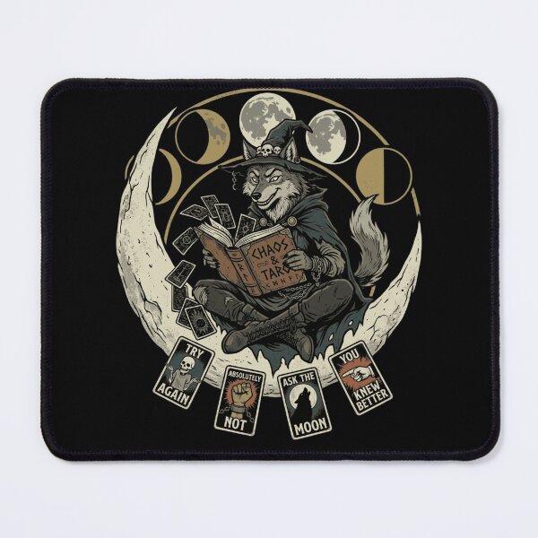 Item preview, Chaos & Tarot – Gothic Wolf Witch Dark Fantasy designed and sold by printedartgoods.