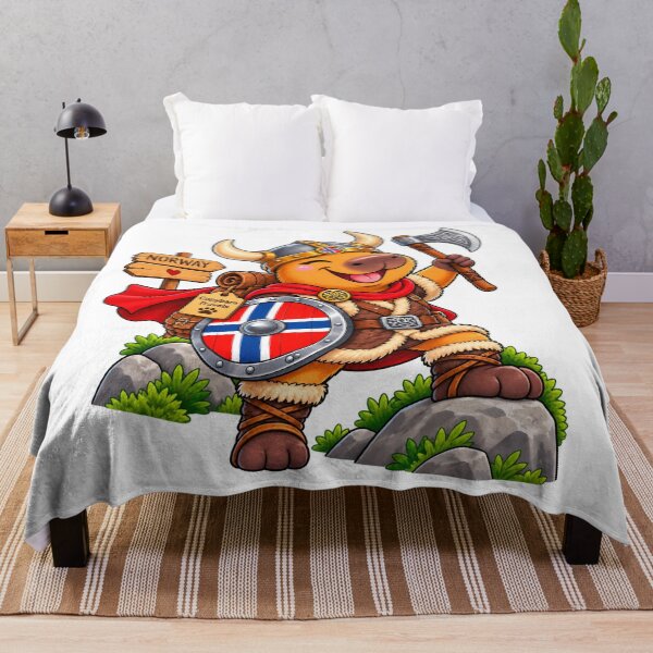 Item preview, Cute Norway Capybara Viking Adventure designed and sold by CapybaraTravels.