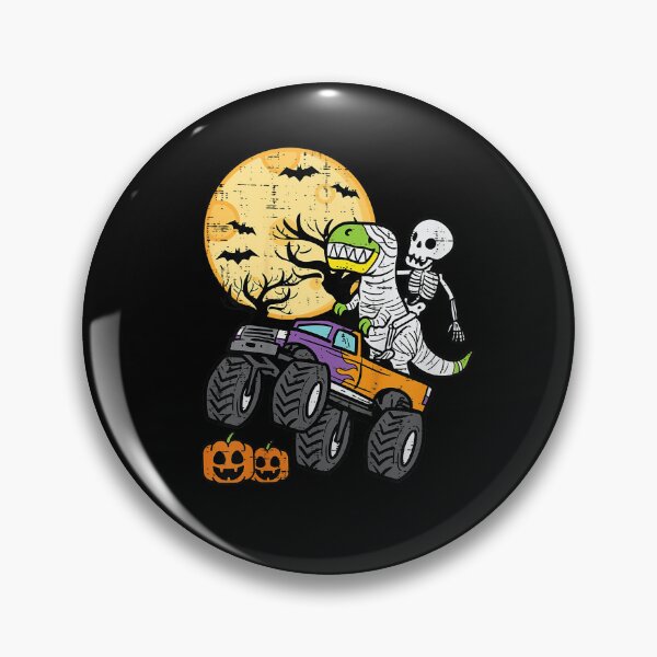 Item preview, Skeleton Dinosaur Monster Truck Halloween Spooky Kids Shirt designed and sold by KiblyTees.