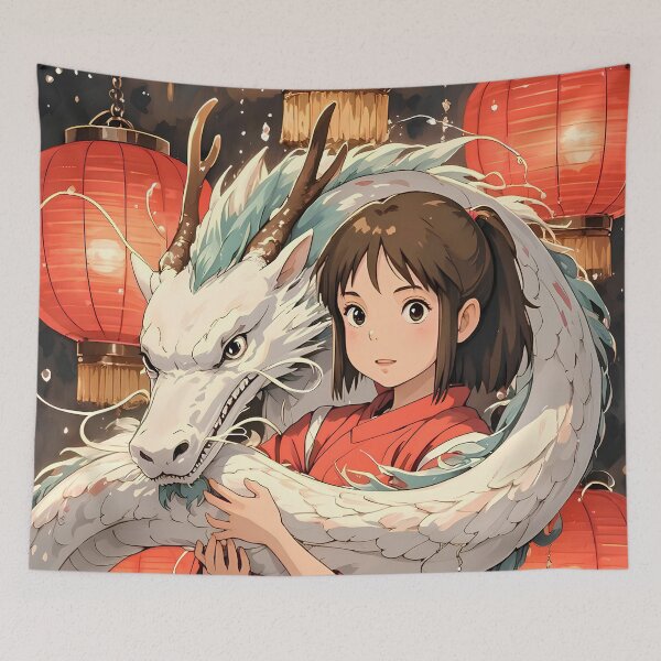 Item preview, art friendship girl [[chihiros's]] and -%[ghiblis]%- dragon aways  designed and sold by renzuraart.