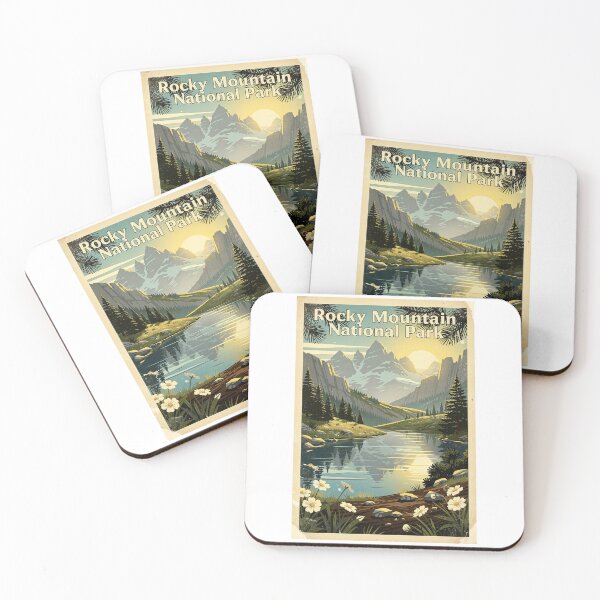 Item preview, Rocky Mountain National Park Vintage Travel Art designed and sold by Teelogic.